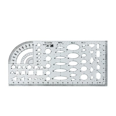 Átlátszó vonalzó méret Hordozható vonalzók Többfunkciós mérőeszköz sablon Kör stencil Iskolai irodai 2. típus