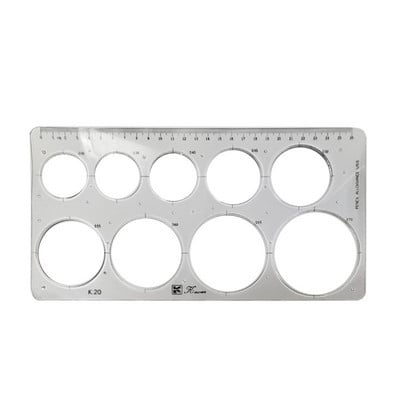 Átlátszó vonalzó méret Hordozható vonalzók Többfunkciós mérőeszköz sablon Kör stencil Iskolai irodai 2. típus