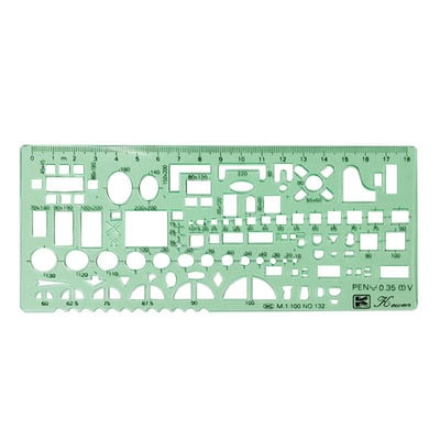 Átlátszó vonalzó méret Hordozható vonalzók Többfunkciós mérőeszköz sablon Kör stencil Iskolai irodai 2. típus