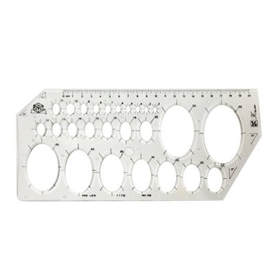 Átlátszó vonalzó méret Hordozható vonalzók Többfunkciós mérőeszköz sablon Kör stencil Iskolai irodai 2. típus