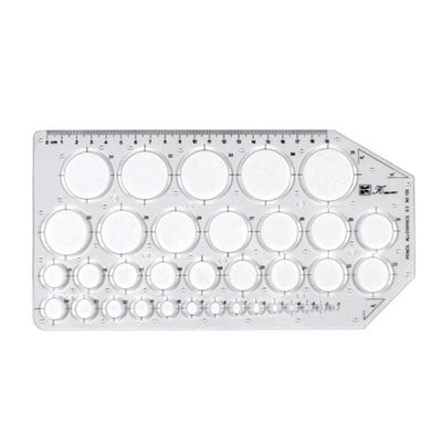 Átlátszó vonalzó méret Hordozható vonalzók Többfunkciós mérőeszköz sablon Kör stencil Iskolai irodai 2. típus