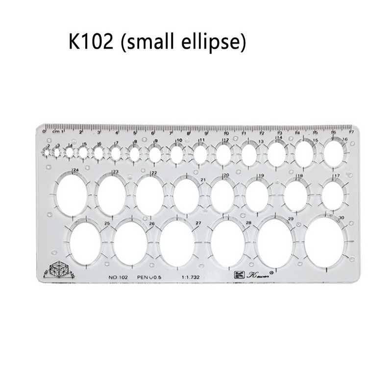 Átlátszó vonalzó méret Hordozható vonalzók Többfunkciós mérőeszköz sablon Kör stencil Iskolai irodai 2. típus