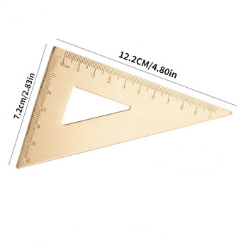 Ретро стил Метална месингова права линийка за ученици Триъгълна линийка Транспортир Канцеларски инструмент за измерване Ученически пособия