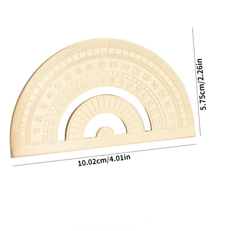 Retro stil Metalno mesingano ravno ravnalo za učenike Trokutno ravnalo Kutomjer Uredski materijal Mjerni pribor Školski pribor