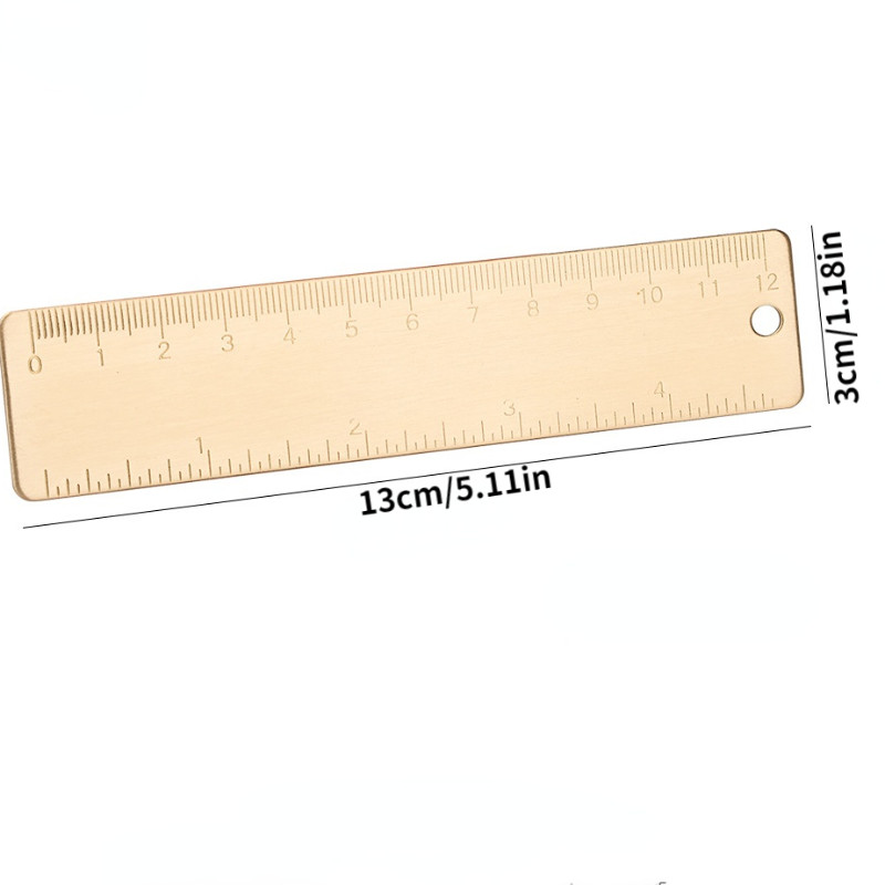 Retro stil Metalno mesingano ravno ravnalo za učenike Trokutno ravnalo Kutomjer Uredski materijal Mjerni pribor Školski pribor