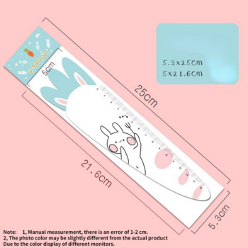1 τμχ Χαριτωμένος 15 εκ. Ροζ λευκό κουνέλι καρότο Μαλακοί εύκαμπτοι μαγνητικόι ίσιοι χάρακες για σχέδιο Χάρακας μέτρησης Φοιτητική επιστολή