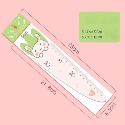 1 vnt Mielos 15 cm rožinės baltos triušio morkos minkštos lanksčios magnetinės tiesios liniuotės piešimui matavimo liniuotei mokiniams raštinės reikmenys