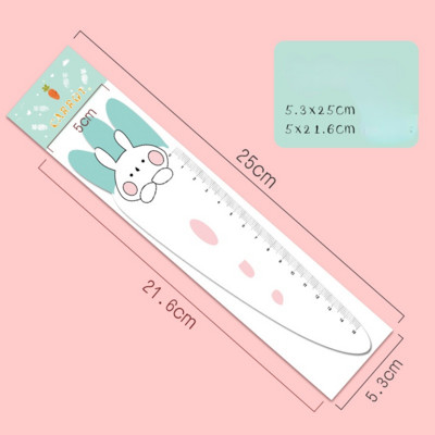 1 vnt Mielos 15 cm rožinės baltos triušio morkos minkštos lanksčios magnetinės tiesios liniuotės piešimui matavimo liniuotei mokiniams raštinės reikmenys