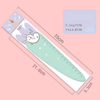 1 vnt Mielos 15 cm rožinės baltos triušio morkos minkštos lanksčios magnetinės tiesios liniuotės piešimui matavimo liniuotei mokiniams raštinės reikmenys