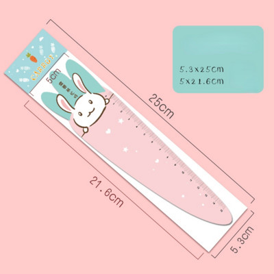 1 vnt Mielos 15 cm rožinės baltos triušio morkos minkštos lanksčios magnetinės tiesios liniuotės piešimui matavimo liniuotei mokiniams raštinės reikmenys