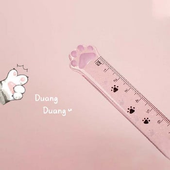 Cute Cat Claw Creative 15cm Διαφανής πλαστικός χάρακας Μετρητικός χάρακας Kawaii Student School Αναλώσιμα Γραφείου Χαριτωμένα χαρτικά