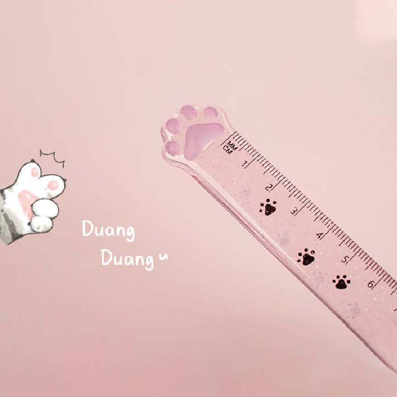 Slatka mačja kandža Kreativno 15 cm prozirno plastično ravnalo Mjerno ravnalo Kawaii Student Školski uredski pribor Slatki pribor