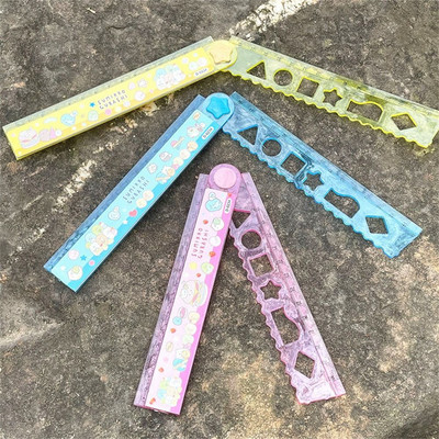 Daugiafunkciai mokykliniai reikmenys 30cm mokiniams Gyvūnai Mieli piešimo įrankiai Piešimo liniuotės Sulankstomos liniuotės tiesios