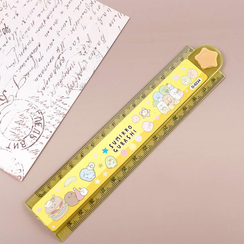 Daugiafunkciai mokykliniai reikmenys 30cm mokiniams Gyvūnai Mieli piešimo įrankiai Piešimo liniuotės Sulankstomos liniuotės tiesios