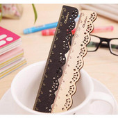 2τμχ / παρτίδα , Δαντελένιος ξύλινος ίσιος χάρακας για μαθητές , ξύλινος δαντέλα χάρακας ως σχολικό στατικό