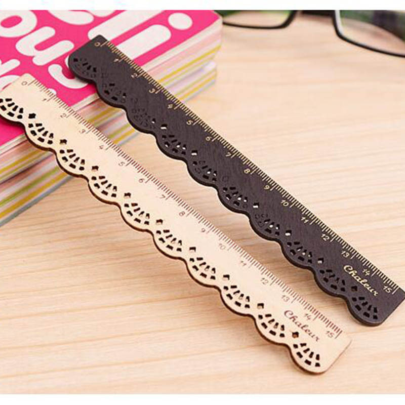 2τμχ / παρτίδα , Δαντελένιος ξύλινος ίσιος χάρακας για μαθητές , ξύλινος δαντέλα χάρακας ως σχολικό στατικό