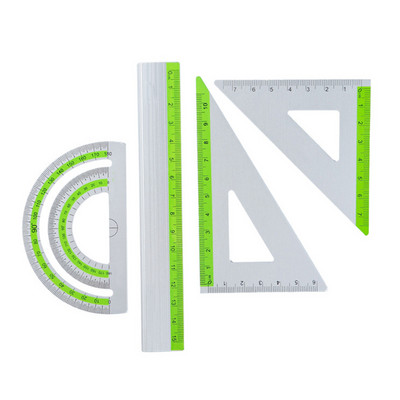 1/4 vnt./rinkinys UV aliuminio lydinio liniuotės brėžinio matavimo geometrija trikampio liniuotė Tiesioji liniuotė Įvairios liniuotės tiekimas