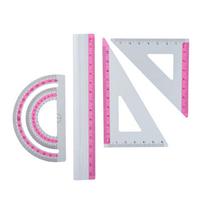 1/4 vnt./rinkinys UV aliuminio lydinio liniuotės brėžinio matavimo geometrija trikampio liniuotė Tiesioji liniuotė Įvairios liniuotės tiekimas