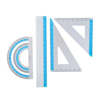 1/4 vnt./rinkinys UV aliuminio lydinio liniuotės brėžinio matavimo geometrija trikampio liniuotė Tiesioji liniuotė Įvairios liniuotės tiekimas