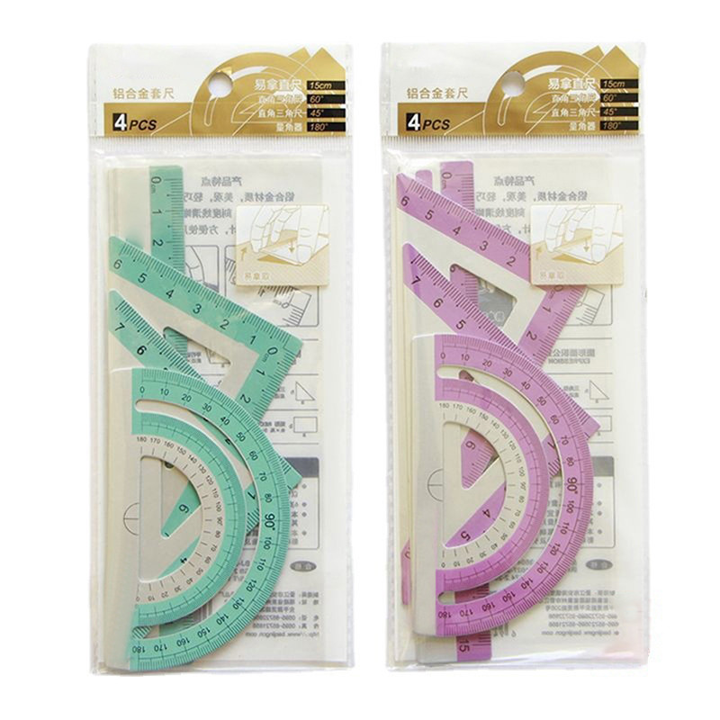 1/4 vnt./rinkinys UV aliuminio lydinio liniuotės brėžinio matavimo geometrija trikampio liniuotė Tiesioji liniuotė Įvairios liniuotės tiekimas