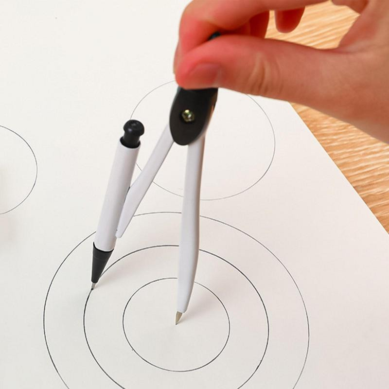 Kompass ģeometrijai Izturīgas mākslas kompass Gludas rakstīšanas rasēšanas kompass ar papildu līdzekļiem bērniem Pieaugušajiem Pusaudžiem Biroja skolas piederumi