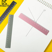 1 tk alumiiniumsulamist joonlaud, õpilase multifunktsionaalne alumiiniumsulamist joonlaud 15 cm