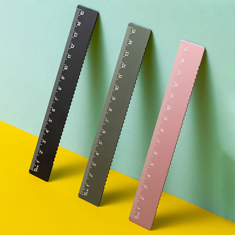 1 tk alumiiniumsulamist joonlaud, õpilase multifunktsionaalne alumiiniumsulamist joonlaud 15 cm