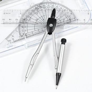 003 Metal Compass Set 8 In1School Μαθητικές πυξίδες με γόμα Lead Box Ruler Math Geometry Compasses for DrawingMeasuring Tool