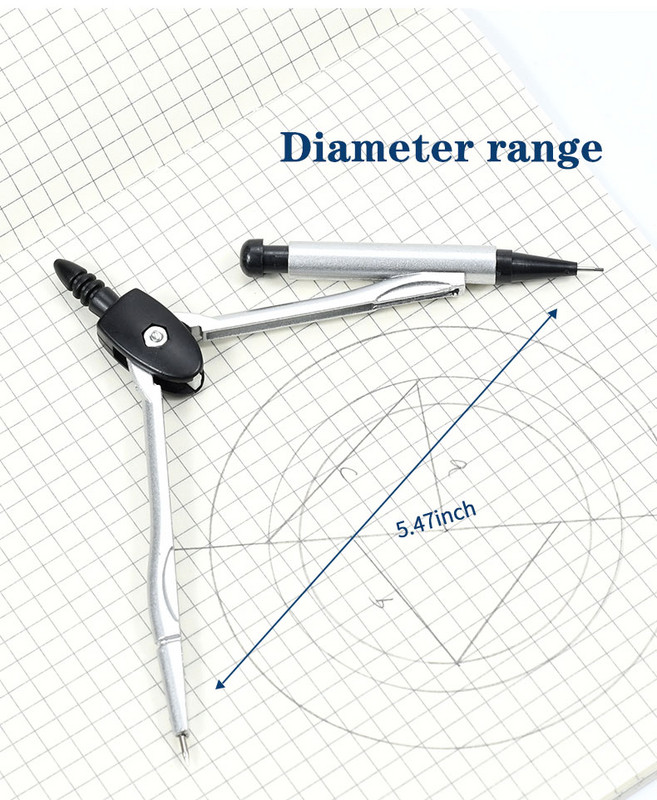 003 fém iránytű 8 In1School tanulói iránytű radír vezetékdoboz vonalzóval Matematikai geometriai iránytű rajzhoz, mérőeszköz