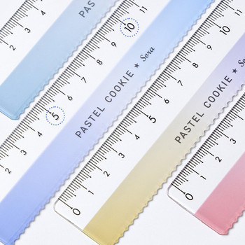 Проста прозрачна акрилна линийка Права линийка Вълнообразна линия Цветна линия Инструменти за рисуване Сладки канцеларски материали Рисуване Офис Училищни пособия