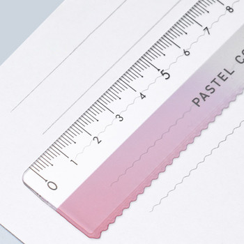 Απλός διαφανής ακρυλικός χάρακας ίσιος χάρακας κυματοειδής γραμμή χρώματος επένδυση Εργαλεία σχεδίασης Χαριτωμένα επιστολόχαρτα Σχέδιο γραφείου Σχολική προμήθεια