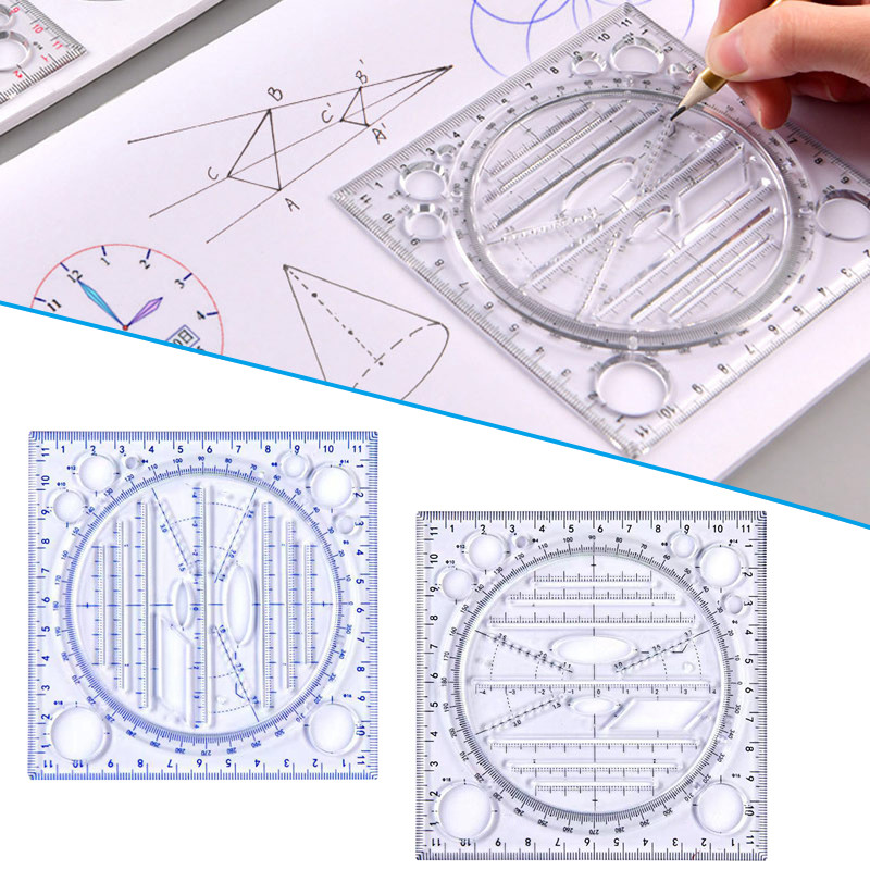 Forgatható többfunkciós rajzvonalzó Matematika Geometriai ábra Vonalzó Tanulás Írószerek