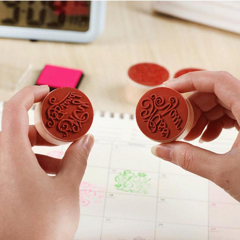 1 бр. Направи си сам ретро печат от дърво, каучук, ръчно изработен печат с писмо, албум с лексикони, карти с декорации, думи, благодаря/за теб, благословия, поздравителни думи