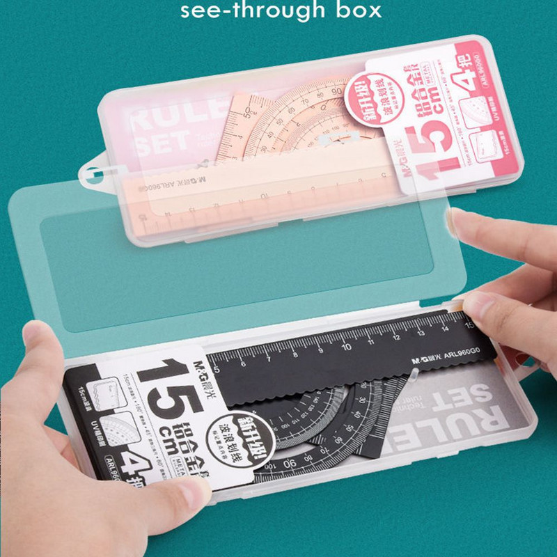 Augstas kvalitātes alumīnija lineālu komplekts Daudzfunkciju izturīgi dobi metāla lineāli Mērīšanas instrumenti Pārbaudes kancelejas preces