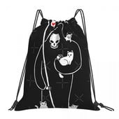 Death Is A Cat Person Torbe s uzicom Ruksaci Ruksak Prilagođena torba Tkanina Torbica Prilagođeni naziv torbe