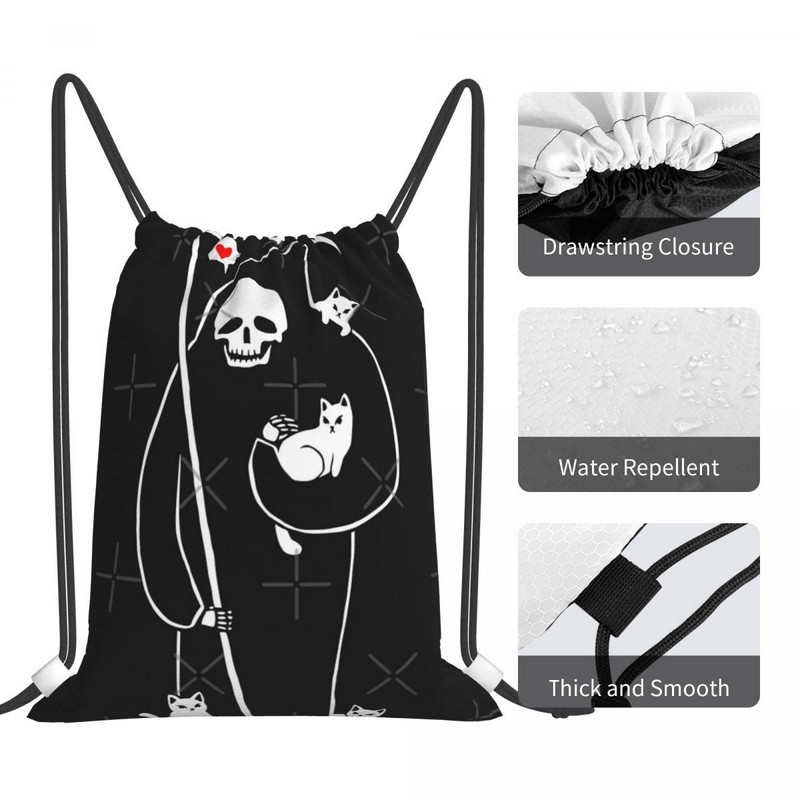 Death Is A Cat Person Torbe s uzicom Ruksaci Ruksak Prilagođena torba Tkanina Torbica Prilagođeni naziv torbe