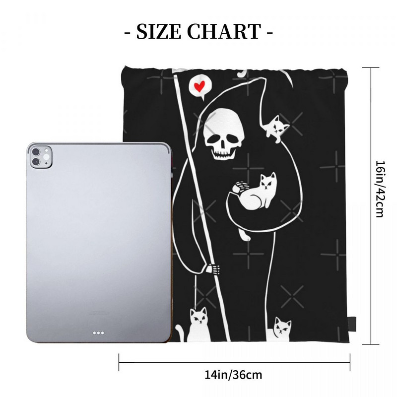 Death Is A Cat Person Torbe s uzicom Ruksaci Ruksak Prilagođena torba Tkanina Torbica Prilagođeni naziv torbe