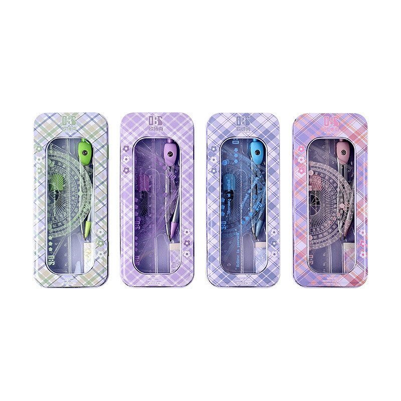 7 gab Lineālu komplekts Matemātikas zīmēšanas rīks Kawaii ģeometriskā zīmēšanas dzēšgumija kompasi Scholar komplekts kompasu skolas piederumu komplekts kancelejas preces