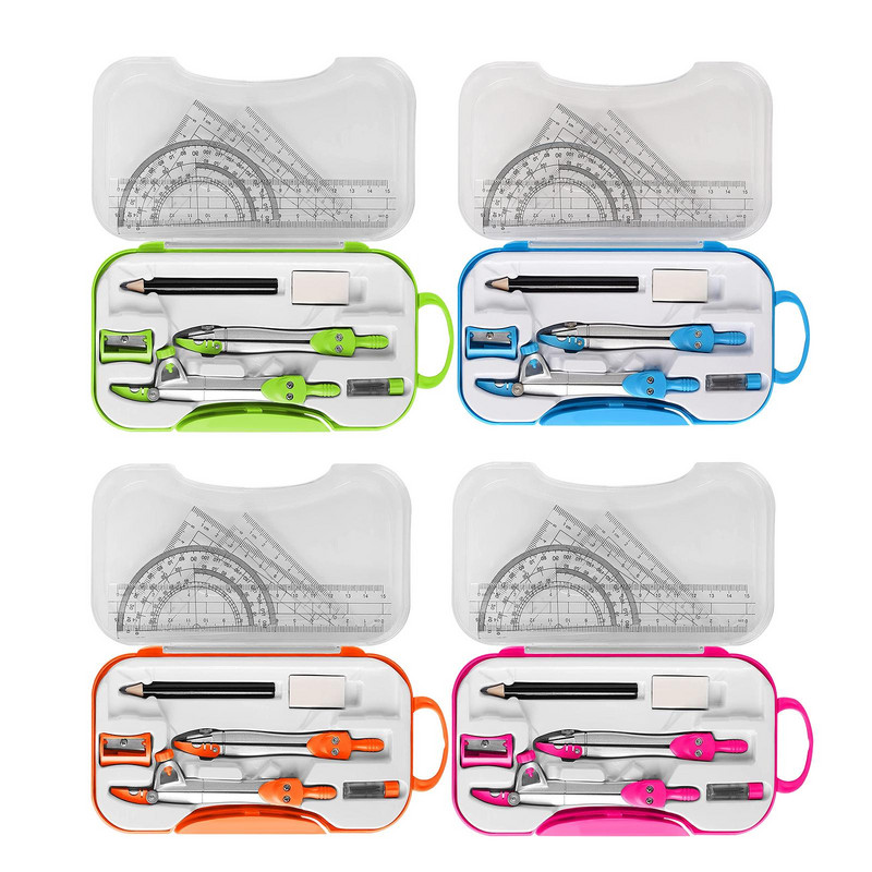 Matemaatika geomeetria komplekt kraadiklaasi kompassi komplekt kolmnurga joonlaud kirjatarvete kustutuskumm joonistamiseks Kontoritööriistad Õpetajad