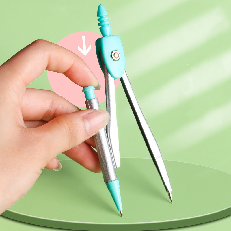 Set de 7 piese de riglă busolă în cutie de fier Riglă pentru copii triunghi din cauciuc casetă de creion set de papetărie pentru studenți rechizite școlare