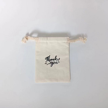 Лого Персонализирана опаковка за бижута Платнена чанта Памучна торбичка с шнур