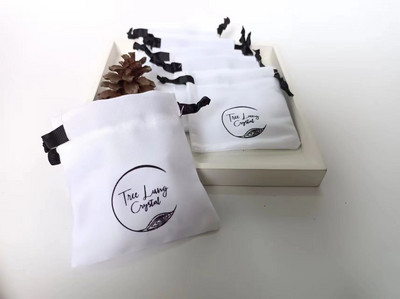 Λογότυπο Προσαρμοσμένη συσκευασία κοσμημάτων Τσάντα καμβά Βαμβακερή θήκη με κορδόνια