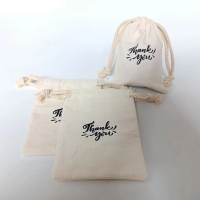 Лого Персонализирана опаковка за бижута Платнена чанта Памучна торбичка с шнур