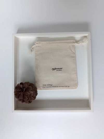 Λογότυπο Προσαρμοσμένη συσκευασία κοσμημάτων Τσάντα καμβά Βαμβακερή θήκη με κορδόνια