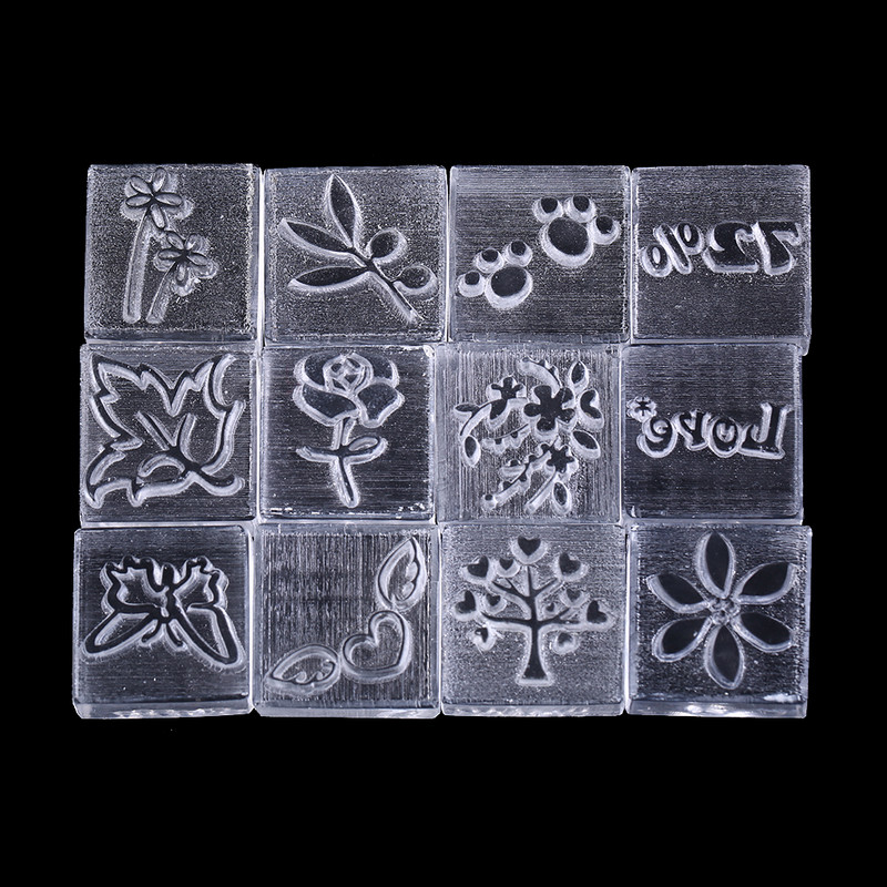 1PC Акрилна естествена дума, ръчно изработен прозрачен сапун, щампован печат, печат, мухъл, занаятчийска форма Направи си сам