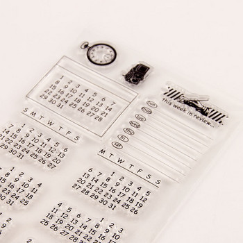 Calendar Clear Silicone Stamp JunkJournal Μήνας Πρόγραμμα εβδομάδας Rubber Stamp for Scrapbooking Stationery DIY Craft Standard Stamp