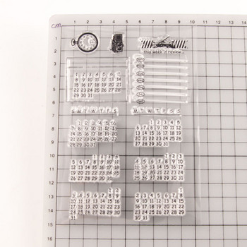 Calendar Clear Silicone Stamp JunkJournal Μήνας Πρόγραμμα εβδομάδας Rubber Stamp for Scrapbooking Stationery DIY Craft Standard Stamp