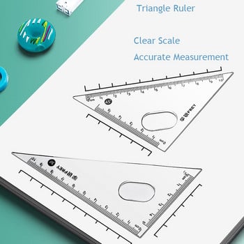 Blue Compass Ruler 7 Pieces Learning Tools Σετ μαθηματικών σχεδίων για μαθητές