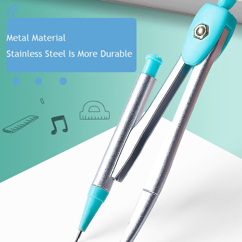 Plavi šestar, ravnalo, alati za učenje, 7-dijelni set za crtanje iz matematike za učenike