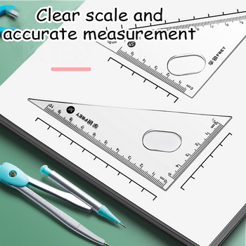 7 τμχ Μαθηματικό σετ Kawaii Geometric Ruler Compass Σχολικά προμήθειες 2022 Cute Student Architecture Math Drawing Χαρτικά